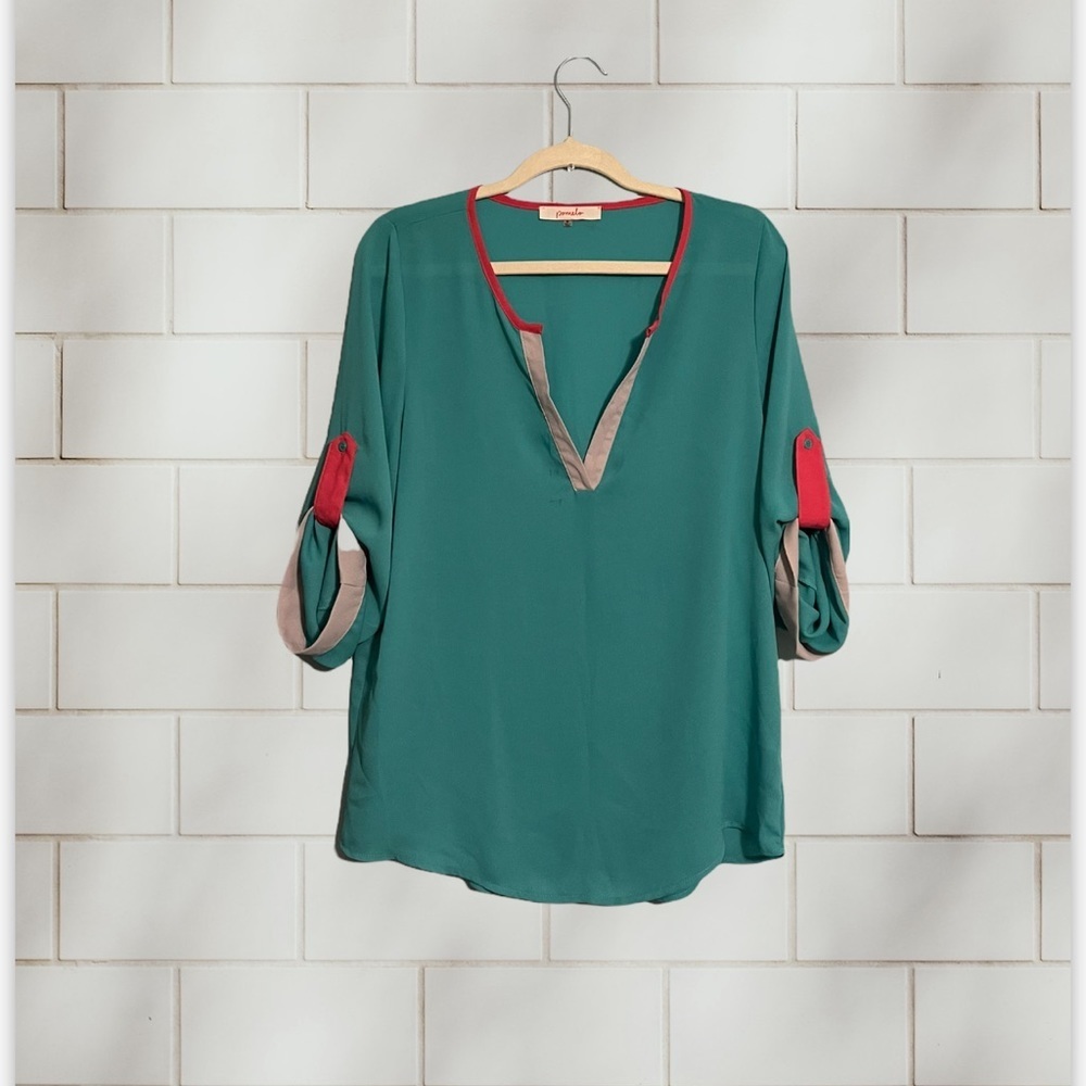 Pomelo Tops color green/pink/gray